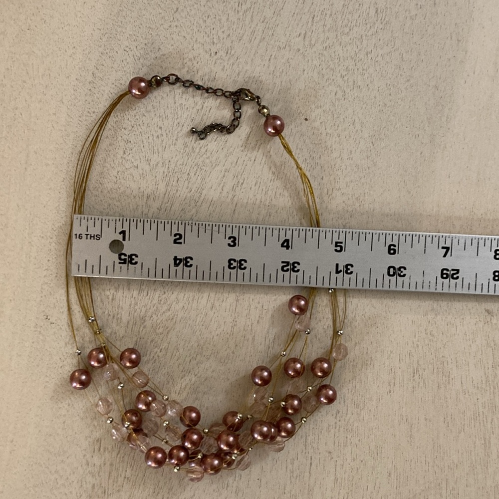Elegant Gold and Copper Beaded Necklace - Picture 5 of 6